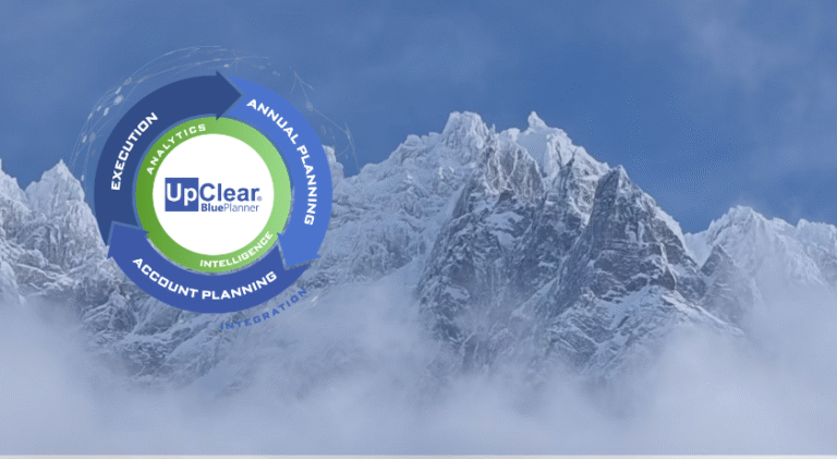 UpClear badge on the mountains